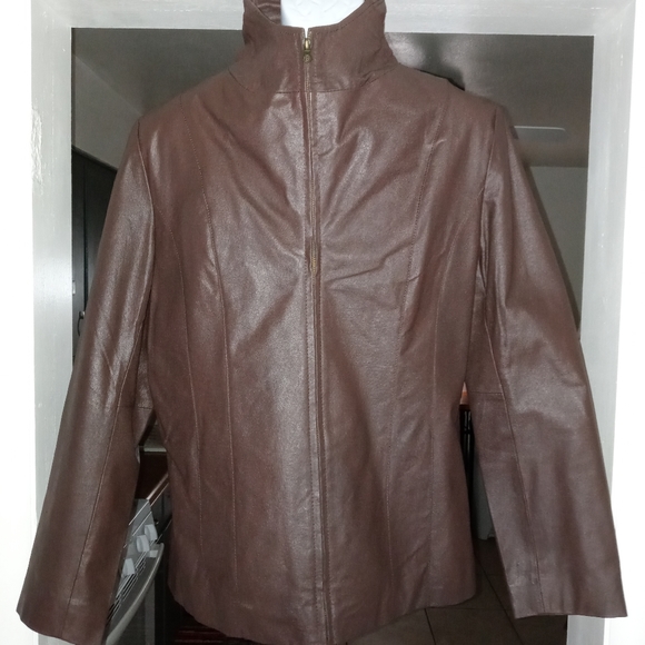 Pre-owned M.I.C. STUDIO brown leather jacket - Picture 2 of 8